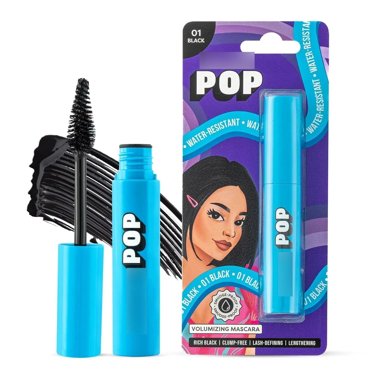 Aero POP Volumizing Mascara Black - 9 ml | Clump-free | Volumizes | Lengthens | Smudge-proof | Intense black formula | Quick drying