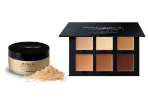 Aesthetica Banana Loose Setting Powder and Aesthetica Cream Contour & Highlighting Kit