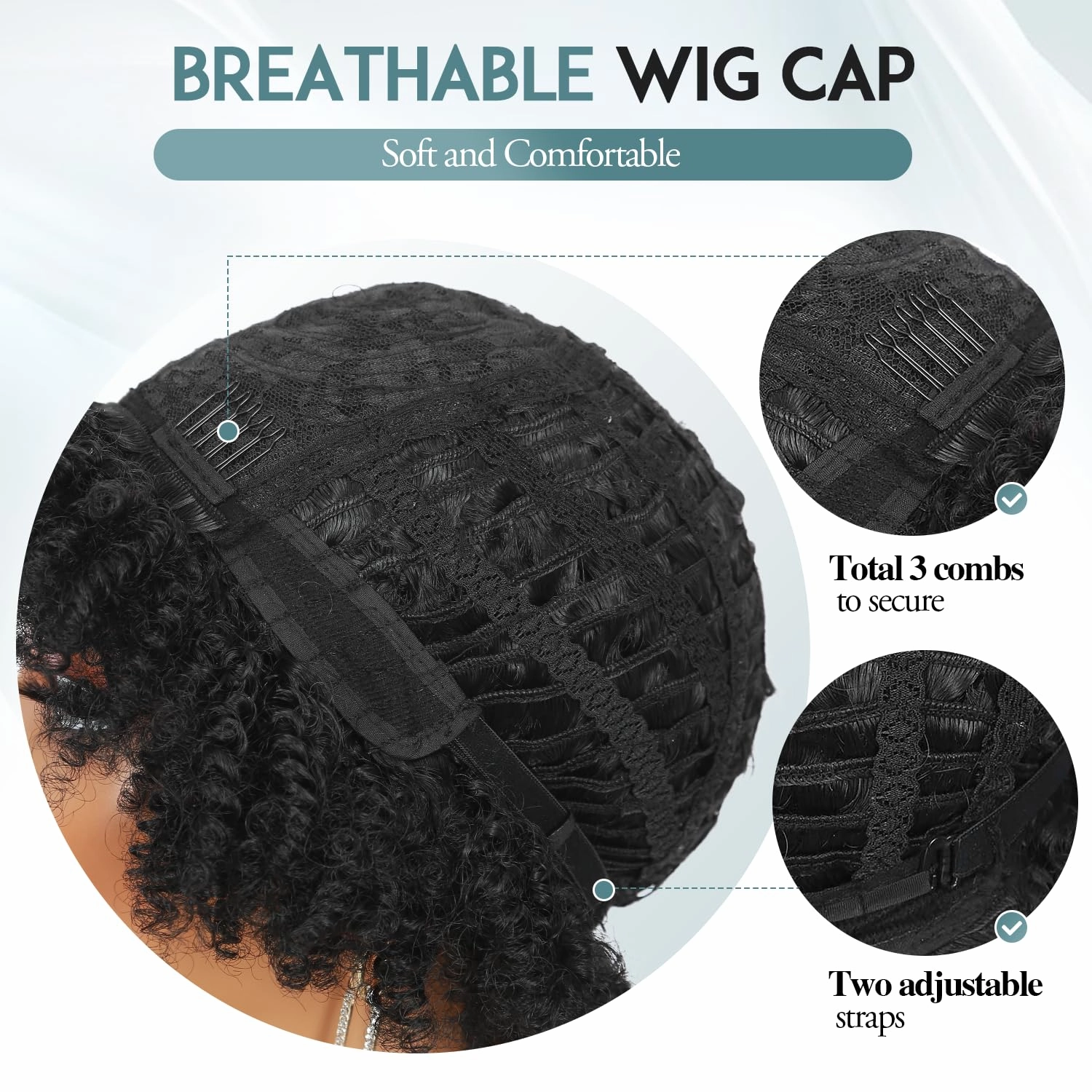 Afro Kinky Curly Wig With Bangs Short Curly Afro Wigs for Black Women 10 Inches Natural Black Synthetic Curly Wigs