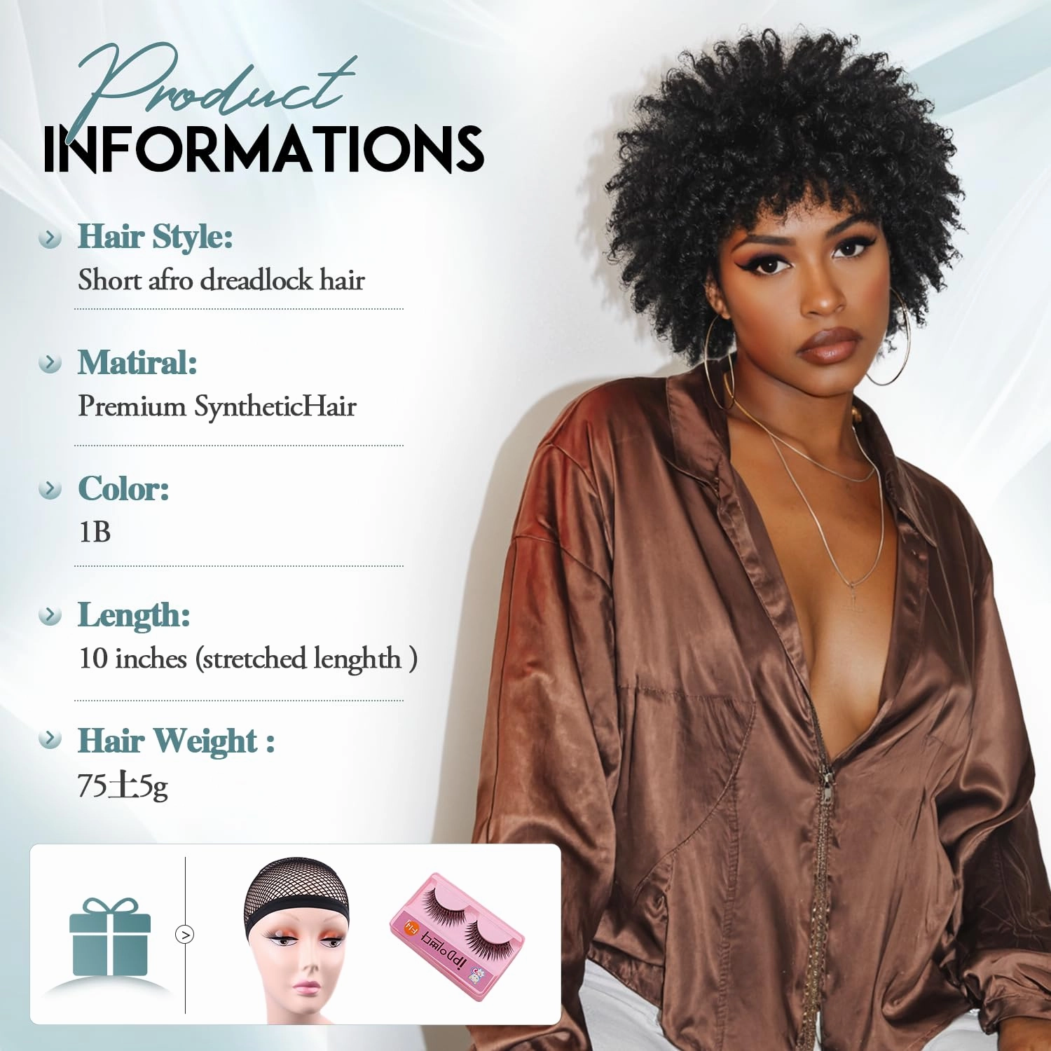 Afro Kinky Curly Wig With Bangs Short Curly Afro Wigs for Black Women 10 Inches Natural Black Synthetic Curly Wigs