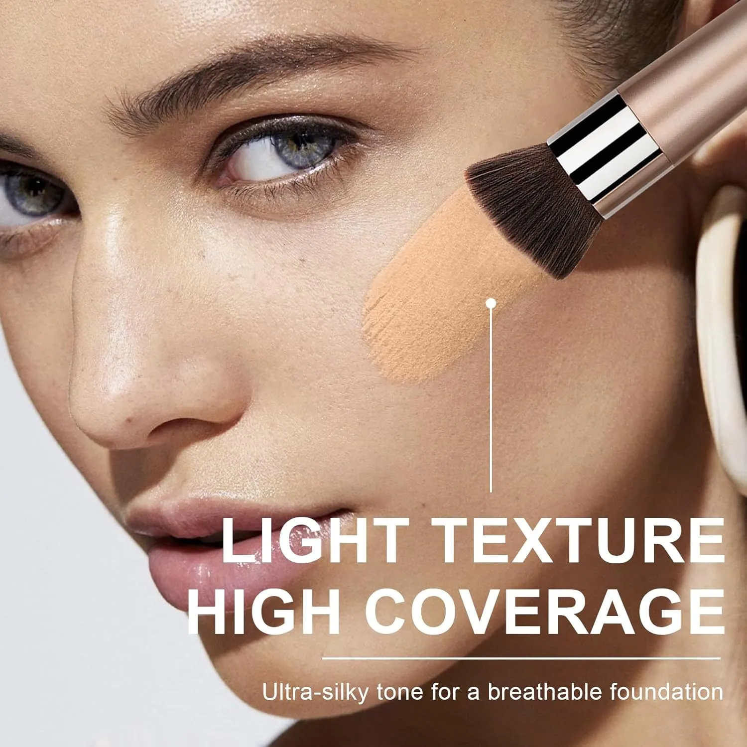 AirBrush Foundation Spray With Airbrush Primer, Silky Mist Foundation Spray Makeup, Full Coverage Foundation for Smooth Radiant, Formula Breathable Lightweight Hydrating (02 Beige)