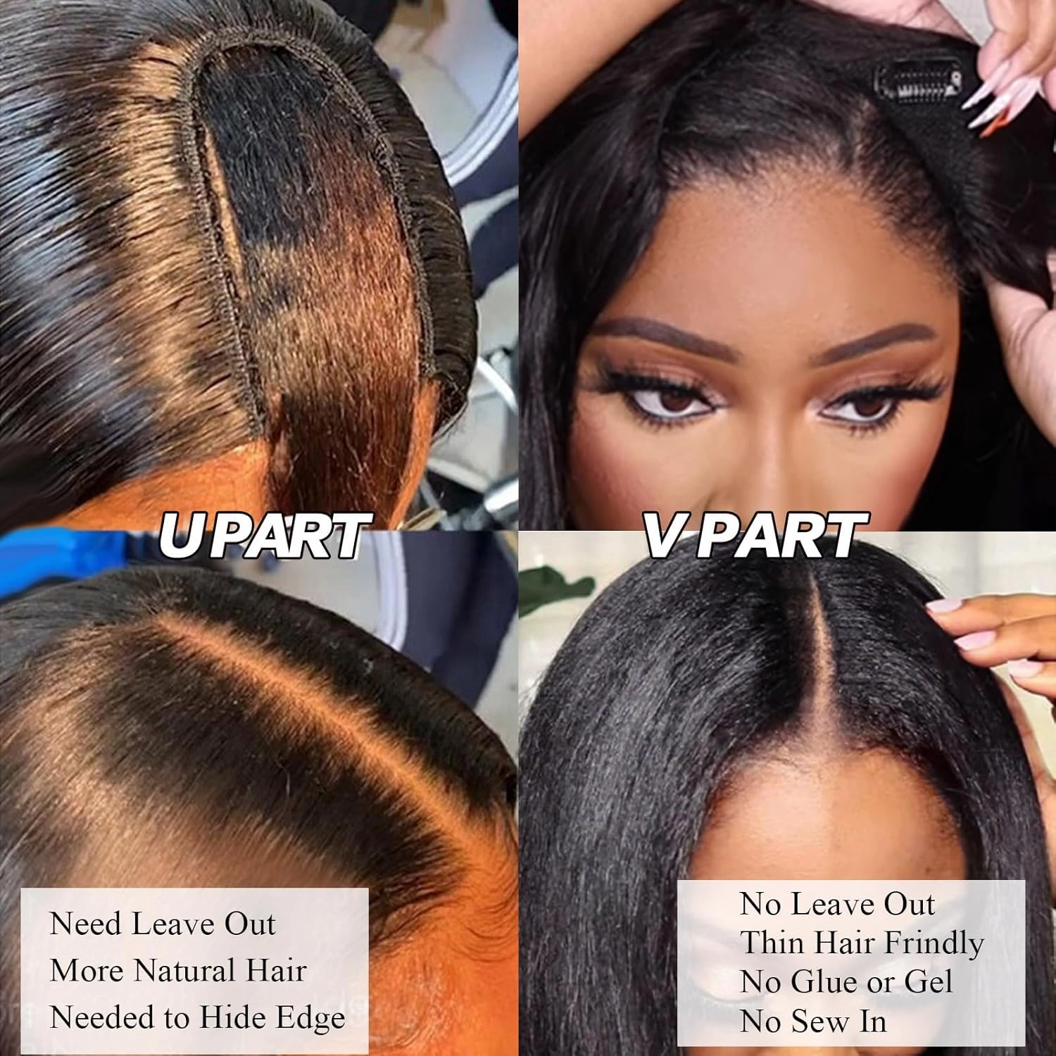 Aisaide Highlight Brown Bob V Part Wig Synthetic Wavy V Part V Shape Wigs for Black Women Half Wig Uprade U Part Wig Short Ombre Brown Bob V Part Wig Curly Wavy V-part Wig Body Wavy 14 Inch