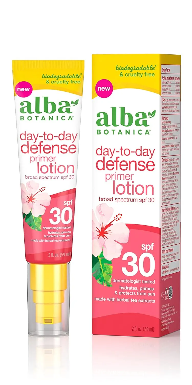 Alba Botanica Day-to-Day Defense Oil-Free Primer Lotion, SPF 30, 2 oz