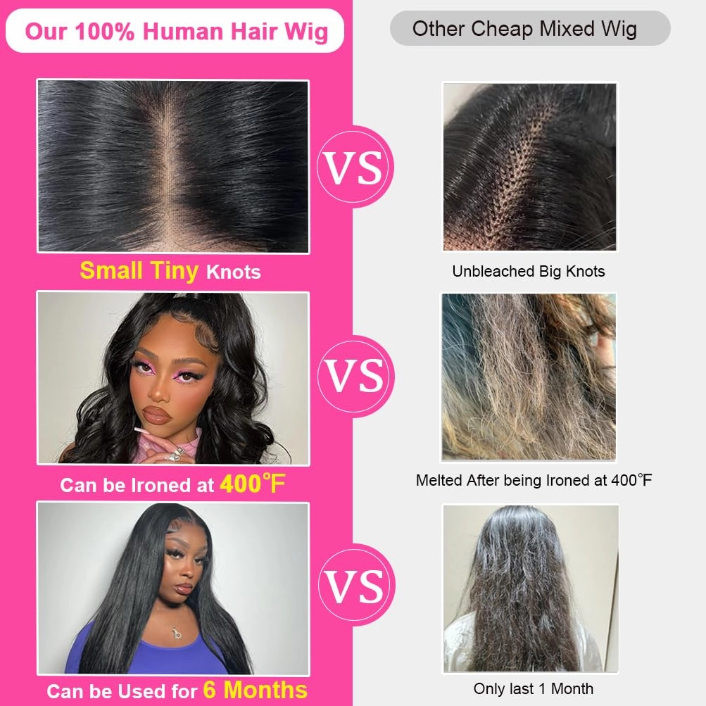 ALI PANDA 210% Density 260g 13x6 Lace Front Wigs Human Hair Wigs Straight HD Lace Front Wigs Pre Plucked Natural Color Glueless Wig 100% Human Hair Lace Front Wigs for Women 32 Inch