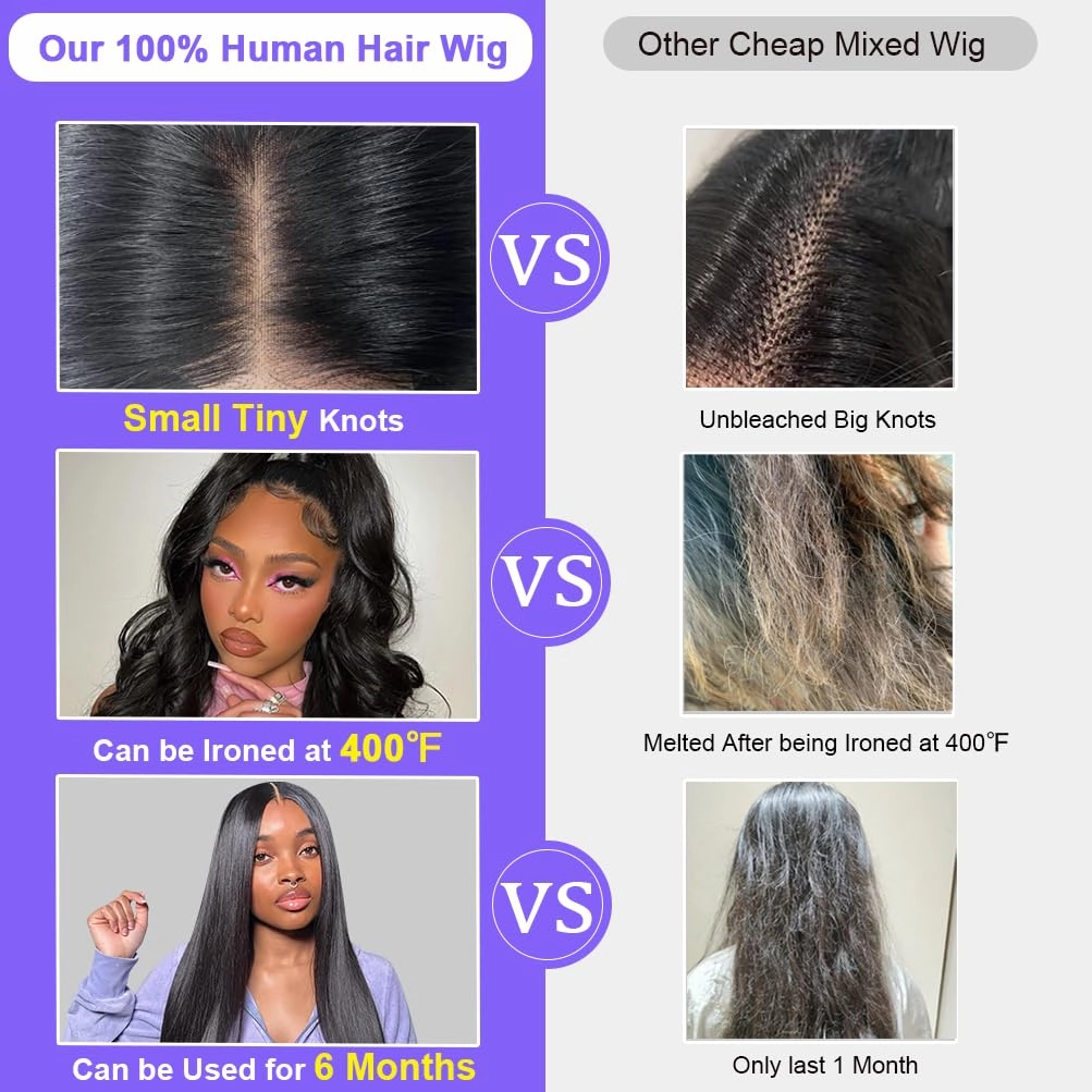ALI PANDA 250% Density 290g 13x6 Straight HD Lace Front Wigs Human Hair Pre Plucked 100% Human Hair Lace Front Wigs for Black Women Lace Frontal Wigs Human Hair with Baby Hair Free Part 32 Inch