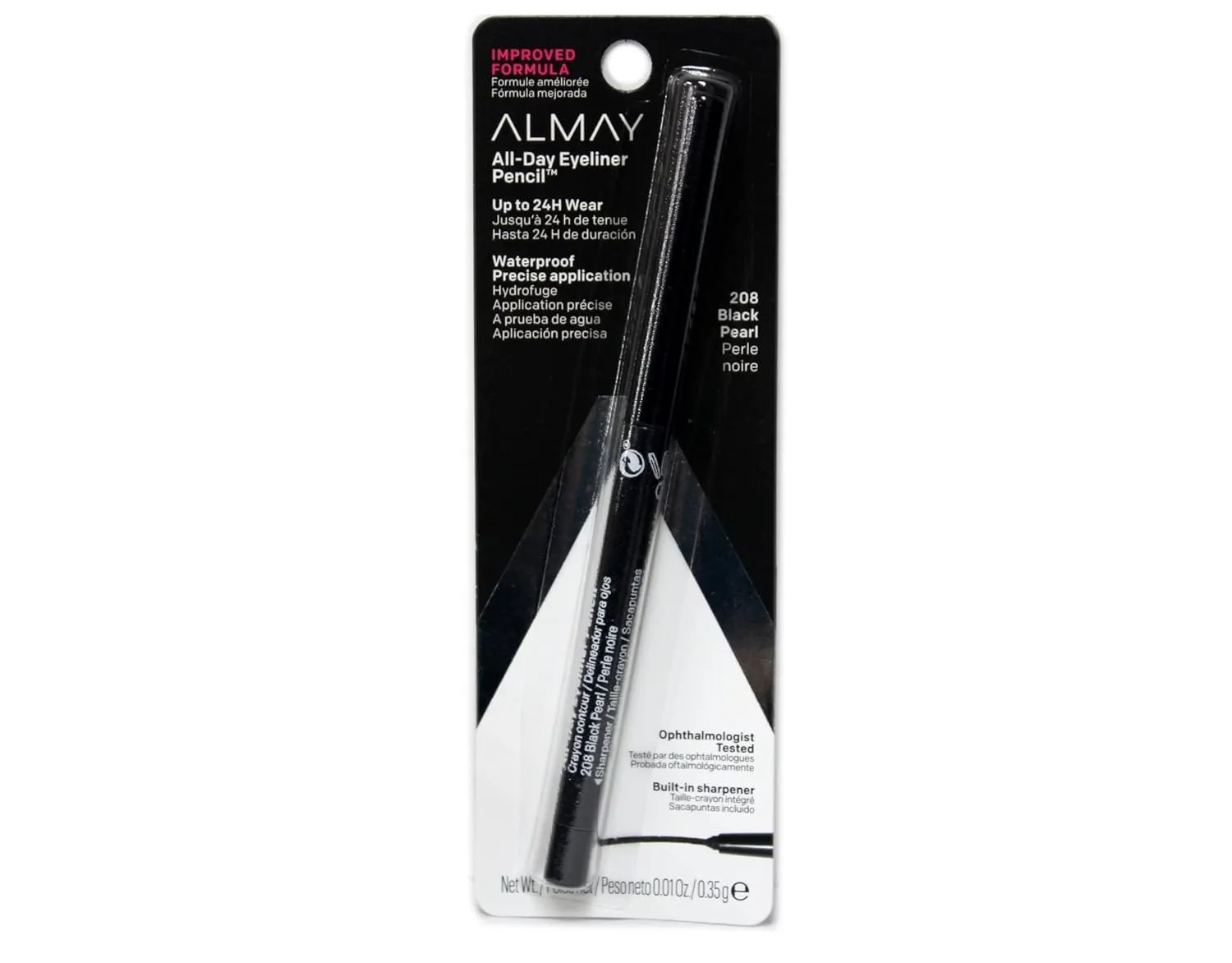 Almay All-Day Eyeliner Pencil, Black Pearl (208) 5 Pack