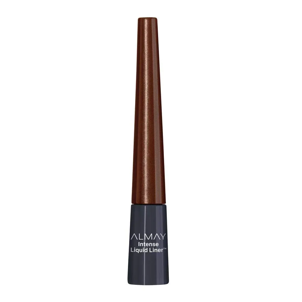 Almay Liquid Eyeliner, Waterproof, Fade-Proof Eye Makeup, Easy-to-Apply Liner Brush, 224 Brown Topaz, 0.08 Oz