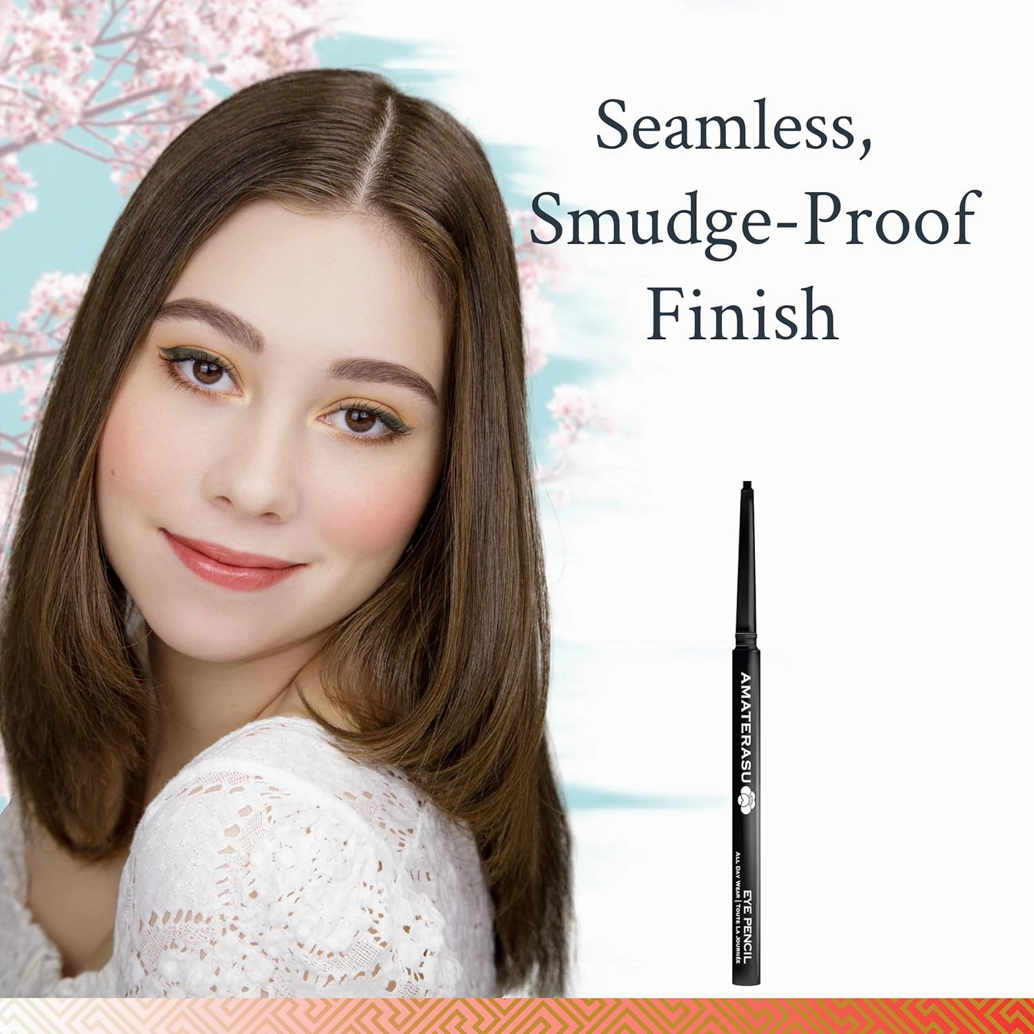 Amaterasu Eye Pencil - 24 Hour, Smudgeproof Nutmeg Brown Make Up Pencil - Waterproof & Humidity Resistant Lash & Waterline Eyeliner Pencil - Smooth Application, Clean & Vegan Pencil Eyeliner