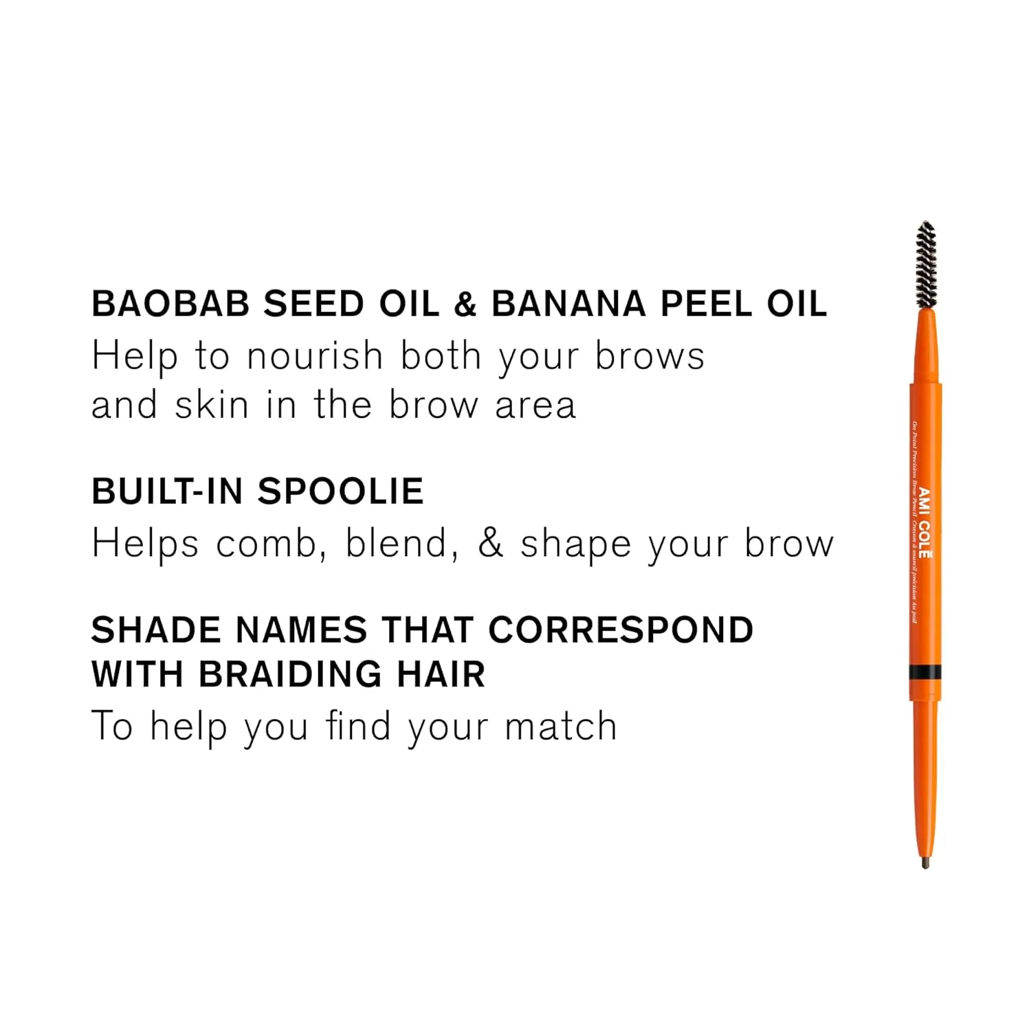 Ami Colé On Point Precision Brow Pencil (Rich Black), 0.003 oz