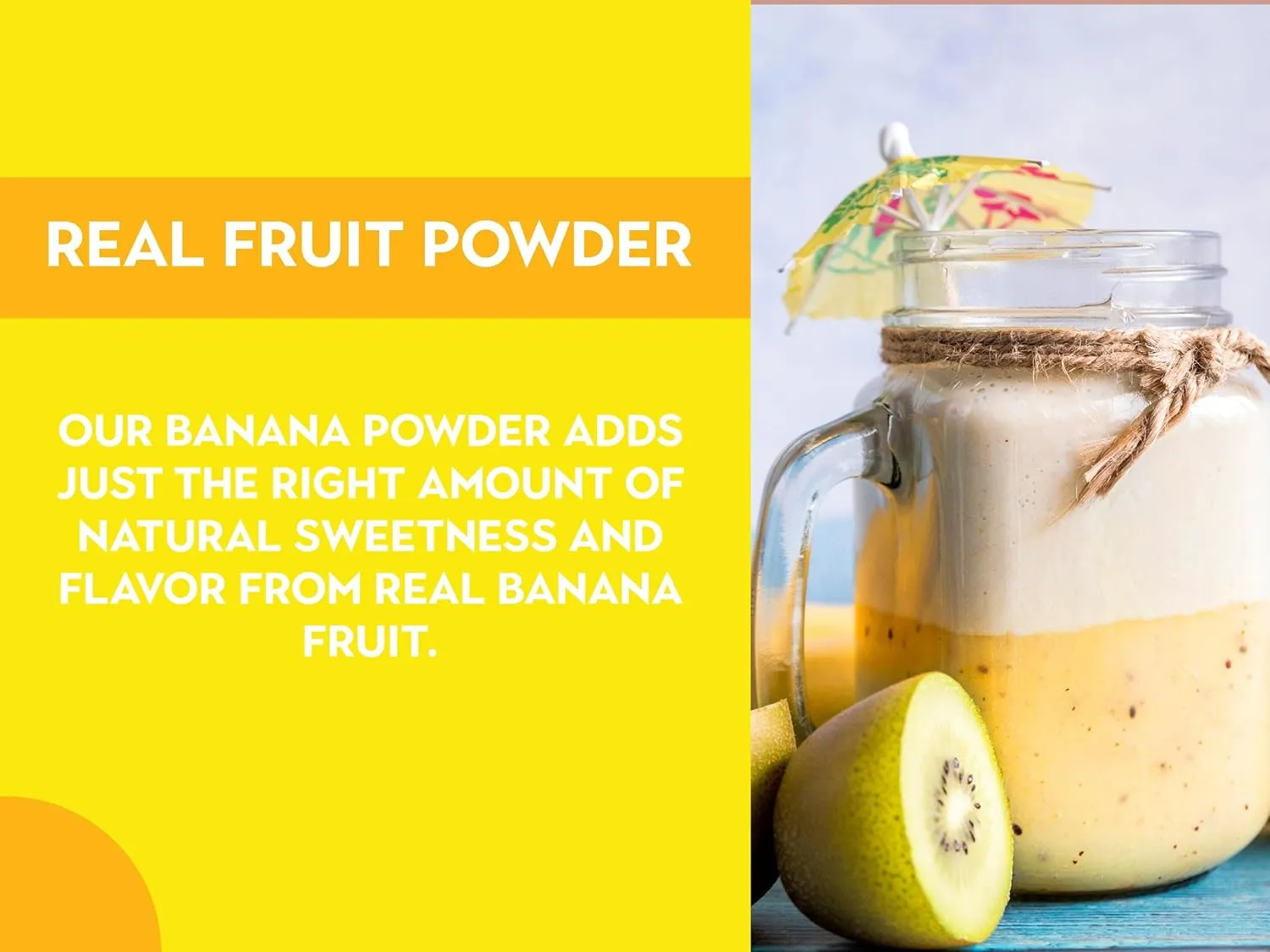 Ancient Roots Banana Powder - Freeze-dried, All-natural, No Sugar Added, Smoothie Mix, Support Digestive Health Naturally, 3.5 ounces (25 servings)