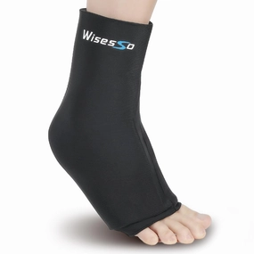 Ankle Ice Pack Wrap, Achilles Tendonitis Brace for Hot & Cold Compress, Resuable Ankle Ice Pack for Injuries, Swelling, Plantar Fasciitis, Sprained, Pain Relief (Black, 1 Pack)