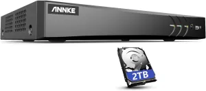 ANNKE 4K 8 Channel AI DVR with Human/Vehicle Detection, 5-in-1 H.265  Security Digital Video Recorder Works with Alexa, Supports 8CH Analog and 4CH 8MP IP Cameras for Home CCTV System, 2TB Hard Drive