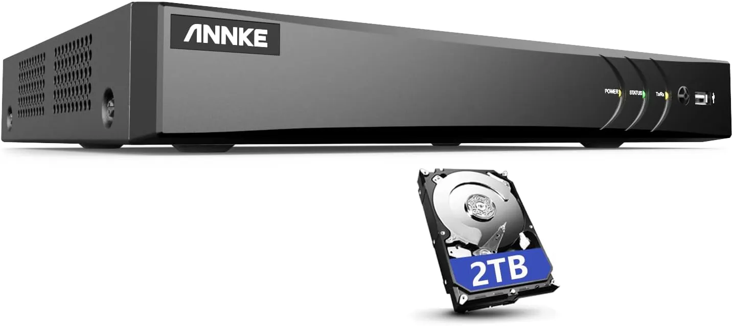 ANNKE 4K 8 Channel AI DVR with Human/Vehicle Detection, 5-in-1 H.265  Security Digital Video Recorder Works with Alexa, Supports 8CH Analog and 4CH 8MP IP Cameras for Home CCTV System, 2TB Hard Drive