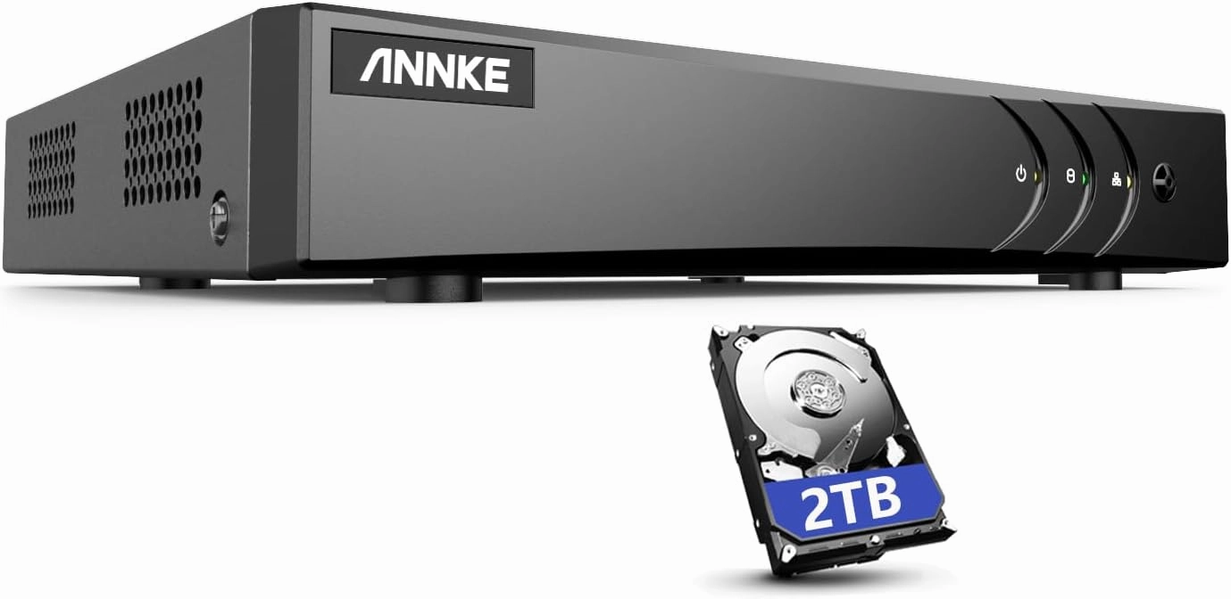 ANNKE 8CH 5-in-1 3K Lite Security DVR with 2TB Hard Drive H.265  HDMI Output, AI Motion Detection, Email Alert and Easy Remote View for Home Security Surveillance Camera System