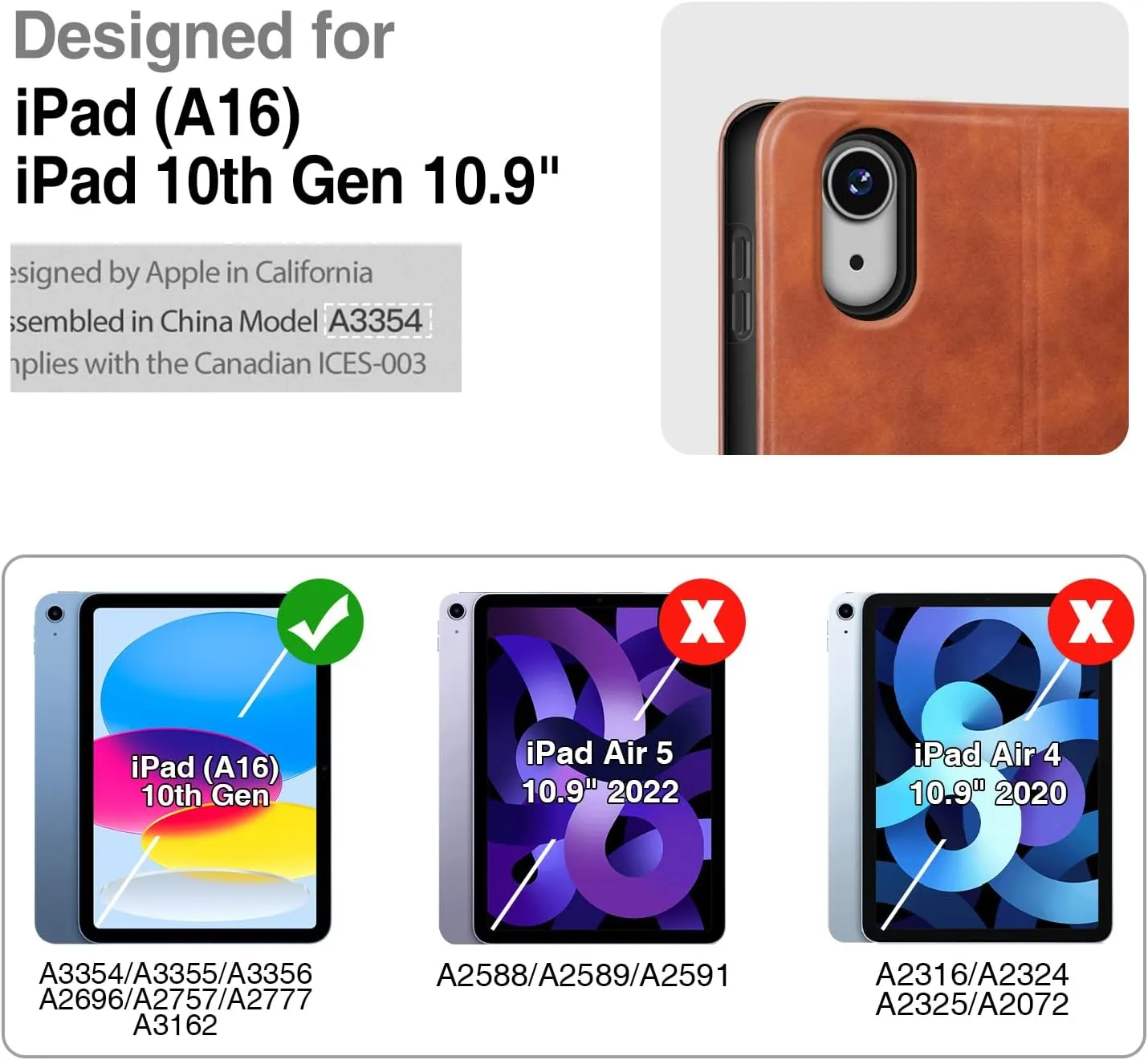 Antbox Case for iPad (A16) 11th Generation 11'' 2025/iPad 10th Generation 10.9'' 2022 with Built-in Pencil Holder Auto Sleep/Wake Function PU Leather Smart Cover (Brown)
