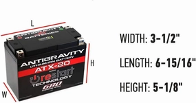 Antigravity Batteries® ATX20-HD Heavy Duty Lithium Ion Battery with Dual Polarity and Battery Management System (BMS) - 900 CCA 5.18 Pounds 30Ah - AG-ATX20-HD