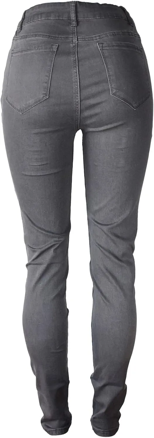 Aodrusa Womens Skinny Jeans High Waisted Stretch Slim Denim Butt Lift Pencil Pants Black