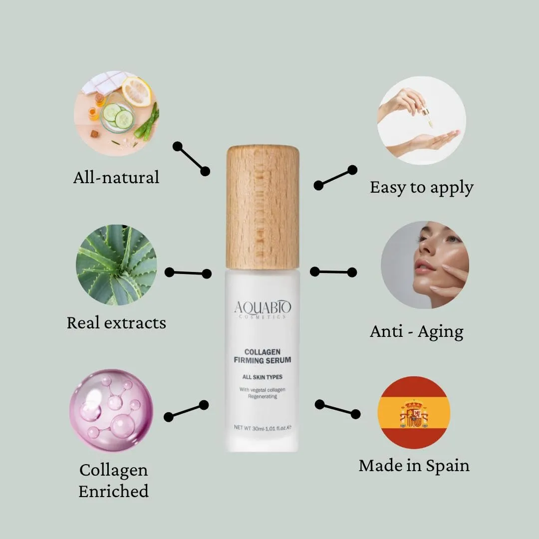AquaBio Face Lifting Cream with Powerful Peptides and Vegan Collagen for Firming and Natural Glow - Eco-Friendly, Cruelty-Free Skin Care with Hydrating Botanicals. Made in Spain.
