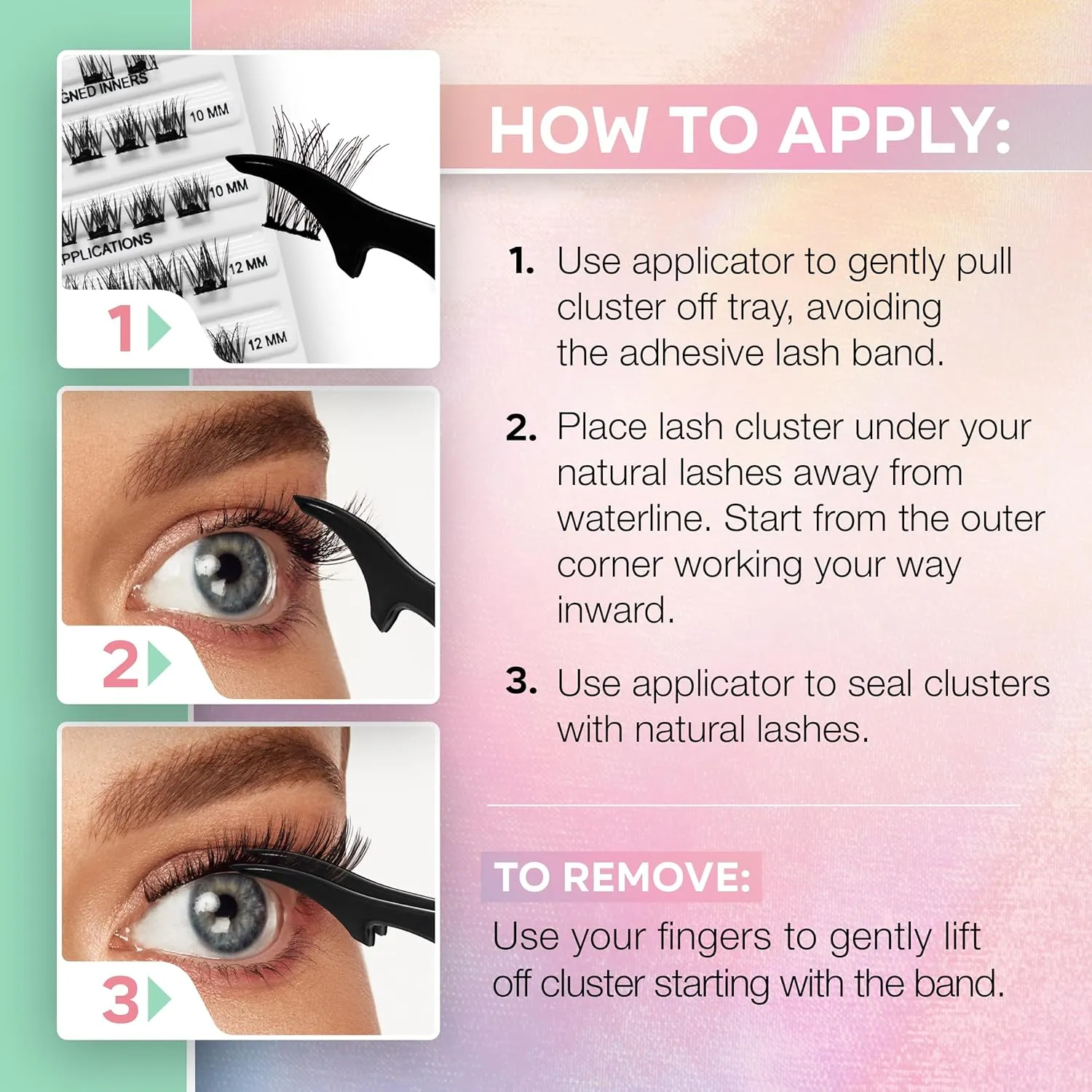 Ardell Active Press on DIY Lash Clusters, False Eyelashes, Cluster Lashes, Pre-Glued Underlash, Eyelash Extensions, Gainz, 1-pack
