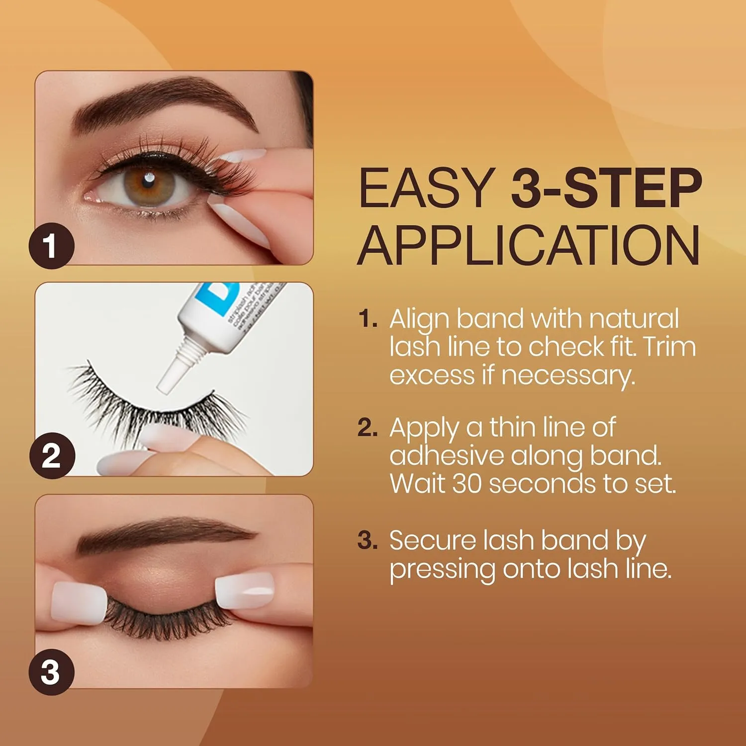 Ardell Balayage Wispy Lashes, False Eyelashes, Bronde - Easy Application Strip Lashes for Everyday Wear, Sun-kissed Lash Strokes, 4 Pack