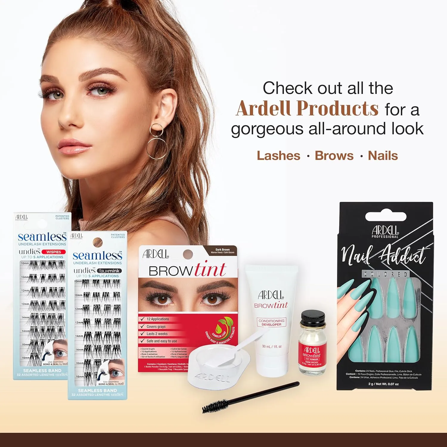 Ardell Balayage Wispy Lashes, False Eyelashes, Bronde - Easy Application Strip Lashes for Everyday Wear, Sun-kissed Lash Strokes, 4 Pack