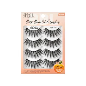 Ardell Big Beautiful Lashes Like4Likes - Voluminous False Eyelashes, Natural Flare for Dramatic Look, 4 Pairs