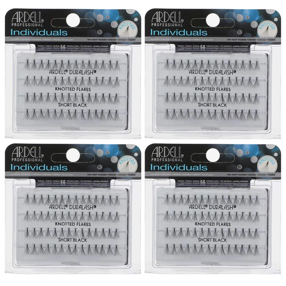 Ardell DIY Lash Clusters - Short Individual Lashes, Eyelash Extension Kit, Reusable Lashes, Black, 4 Pack