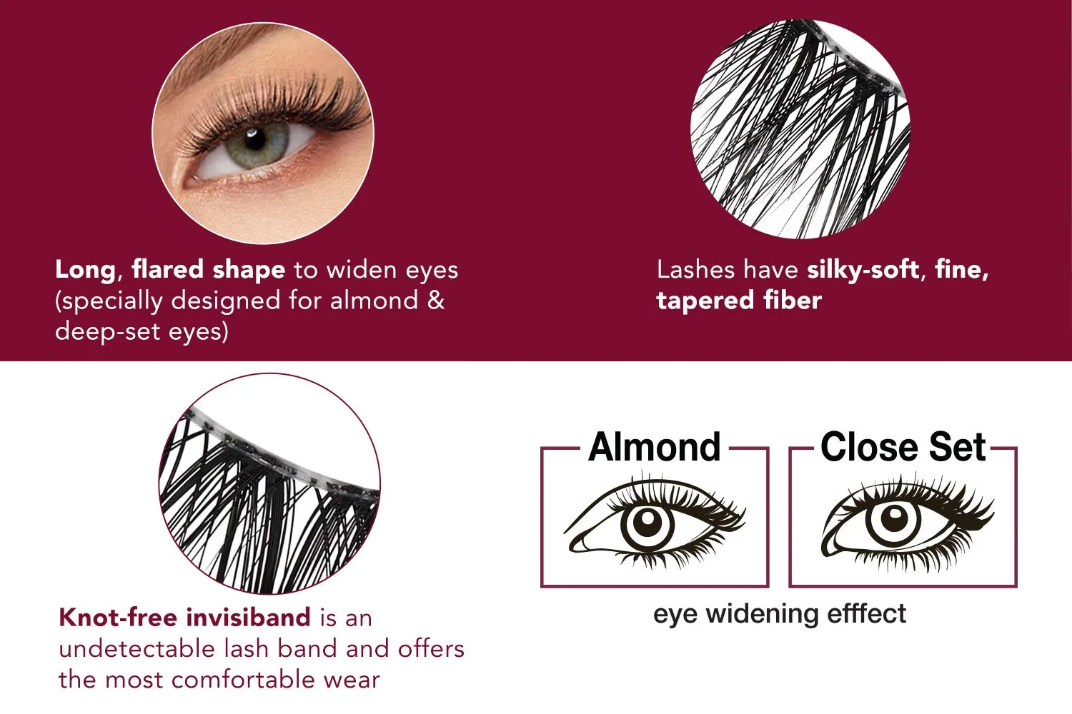 Ardell Extension FX D Curl False Eye Lashes for Eye Widening Effect, 4 pack