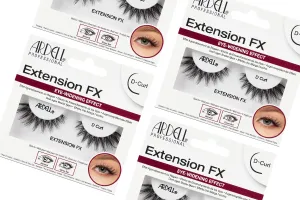 Ardell Extension FX D Curl False Eye Lashes for Eye Widening Effect, 4 pack