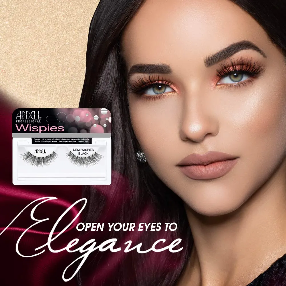 Ardell False Eyelashes Demi Wispies - Black, Natural Look Lashes, Lightweight, Full Volume, Eyelash Extensions for Everyday Wear, 4 Pairs