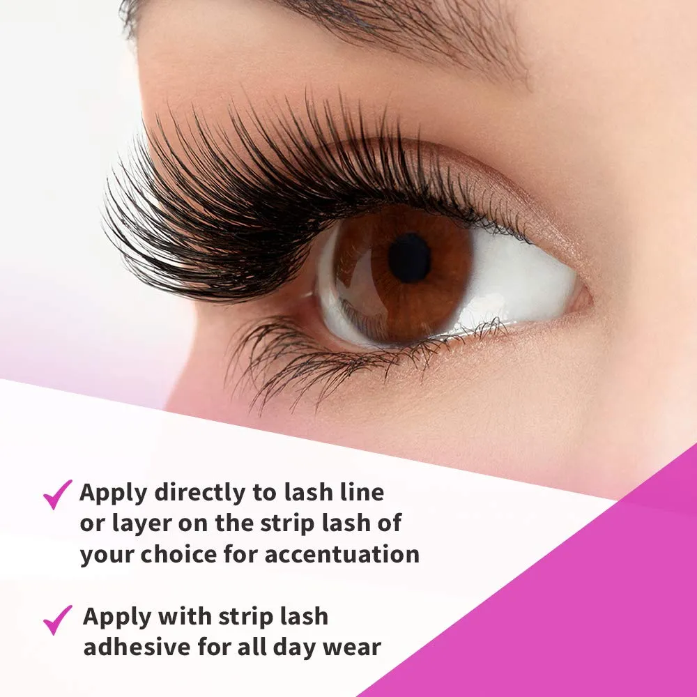 Ardell False Eyelashes Double Trio Individuals, Long Black - DIY Lash Clusters, Eyelash Extensions, 4 Pack