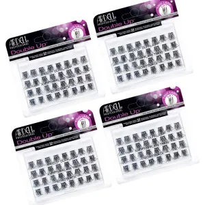 Ardell False Eyelashes Double Trio Individuals, Long Black - DIY Lash Clusters, Eyelash Extensions, 4 Pack