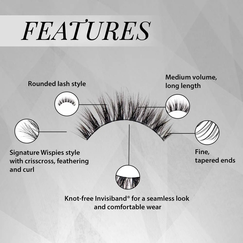 Ardell Faux Mink Lashes Wispies Eyelashes - Lightweight Reusable Strip Lashes with Invisiband, 4 Pack