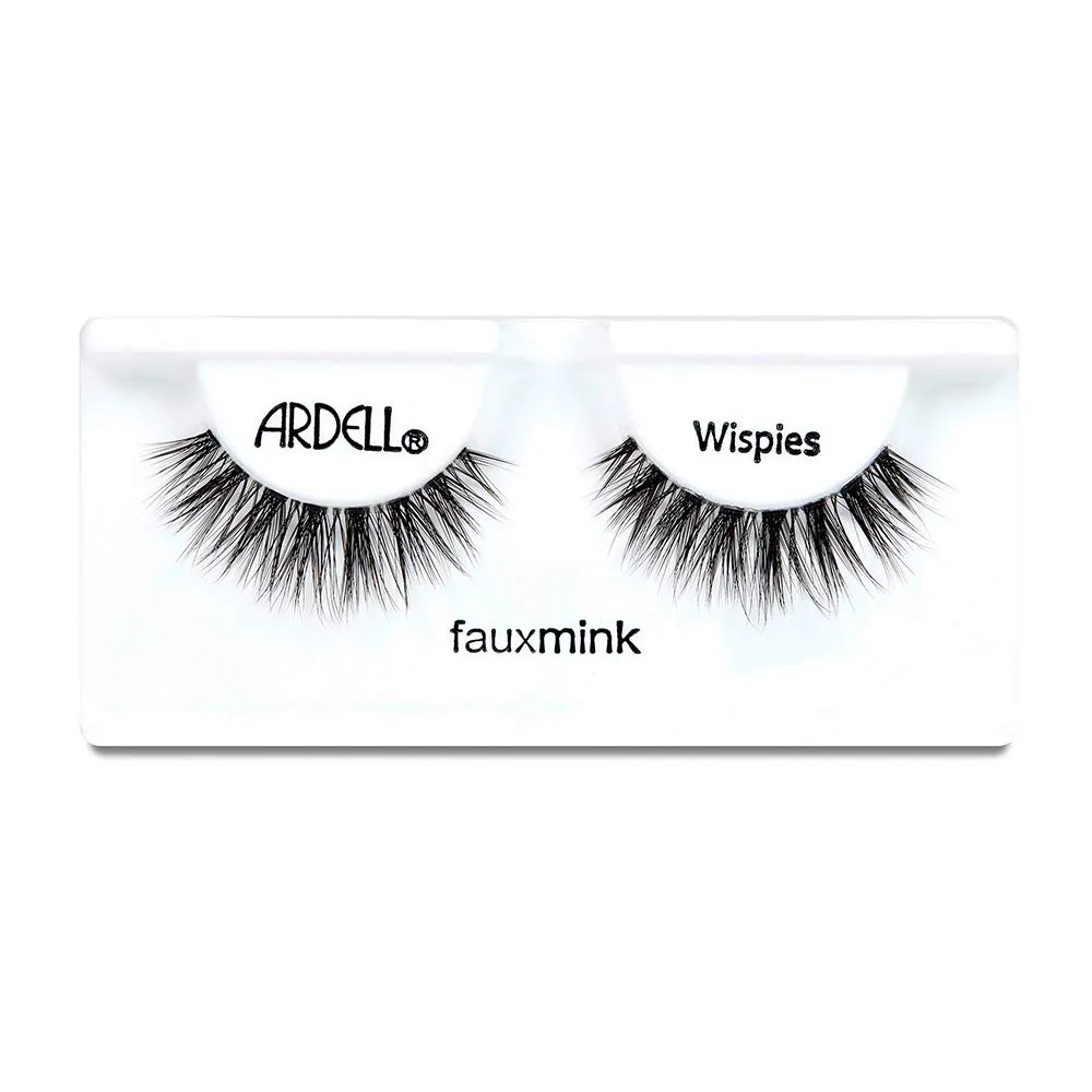 Ardell Faux Mink Lashes Wispies Eyelashes - Lightweight Reusable Strip Lashes with Invisiband, 4 Pack
