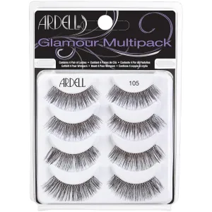 Ardell Glamour False Eyelashes Multipack 105 - Lightweight, Natural Volume Lashes, Comfortable, Easy to Apply, 4 Pairs, 1-Pack