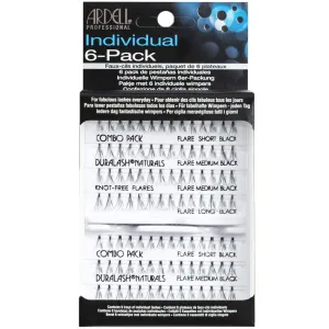 Ardell Individual Lashes - Combo Black, Knot-Free Lash Clusters, DIY Eyelash Extensions, Lightweight & Customizable False Eyelashes, 6 Pack