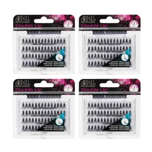 Ardell Individual Lashes False Eyelashes Double Up Soft Touch - Long, Black, DIY Lash Clusters, Reusable Eyelash Extensions, 4 Pack