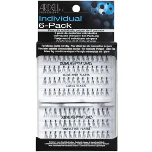 Ardell Individual Lashes - Long Black, Knot-Free Lash Clusters, DIY Eyelash Extensions, Lightweight & Comfortable False Eyelashes, 6 Pack