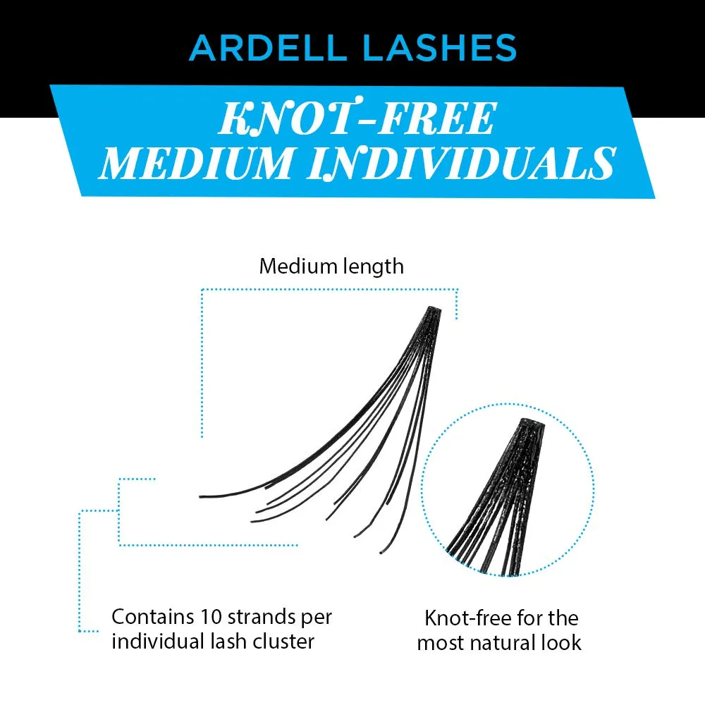 Ardell Individuals False Eye Lashes - Medium Black, DIY Lash Clusters, Lash Band, Long-Lasting Eyelash Extensions, 4 Pack