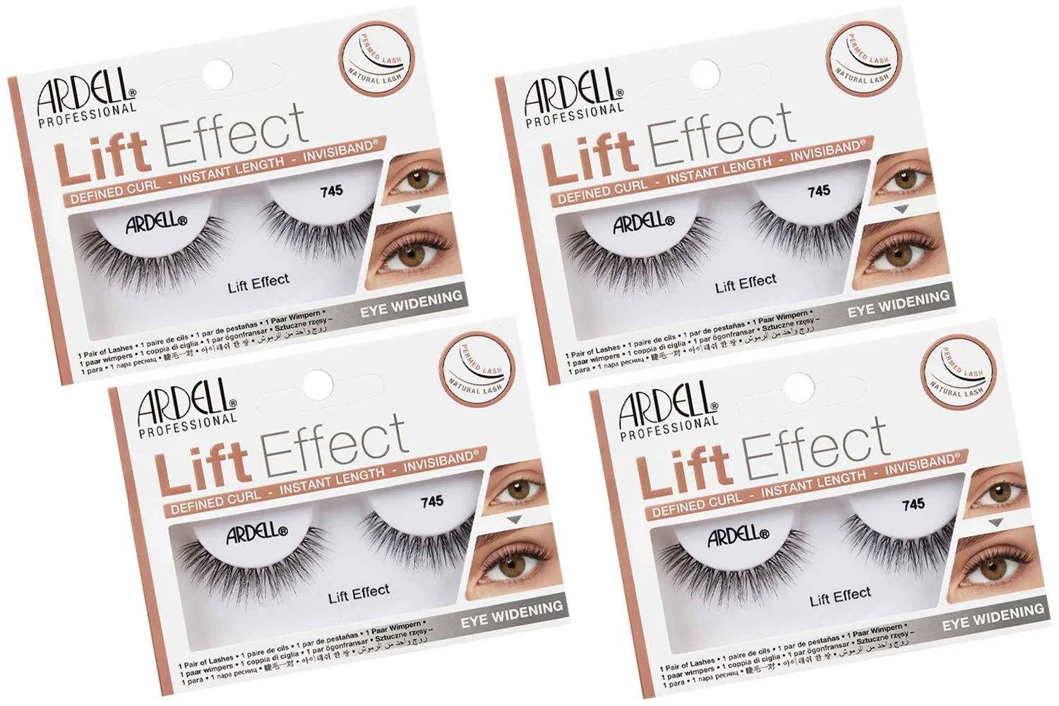 Ardell Lift Effect False Strip Lashes #745, 4 packs