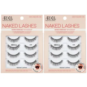 Ardell Naked Strip Lashes 420 - Soft Lightweight Fibers, Natural Look, Comfortable & Easy Application False Eyelashes, 4 Pairs, 2 Pack