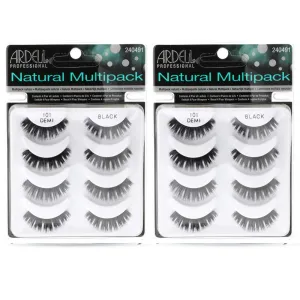 Ardell Natural Lashes Multipack, Demi Wispies #101 - Black, Lightweight, Natural Looking False Eyelashes, 2 Pack
