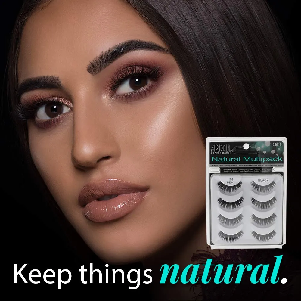 Ardell Natural Lashes Multipack, Demi Wispies #101 - Black, Lightweight, Natural Looking False Eyelashes, 2 Pack