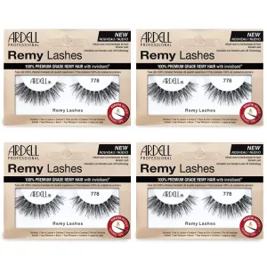Ardell Remy Lash 778, Premium Grade Remy Hair False Lashes with Invisiband, 4 pairs