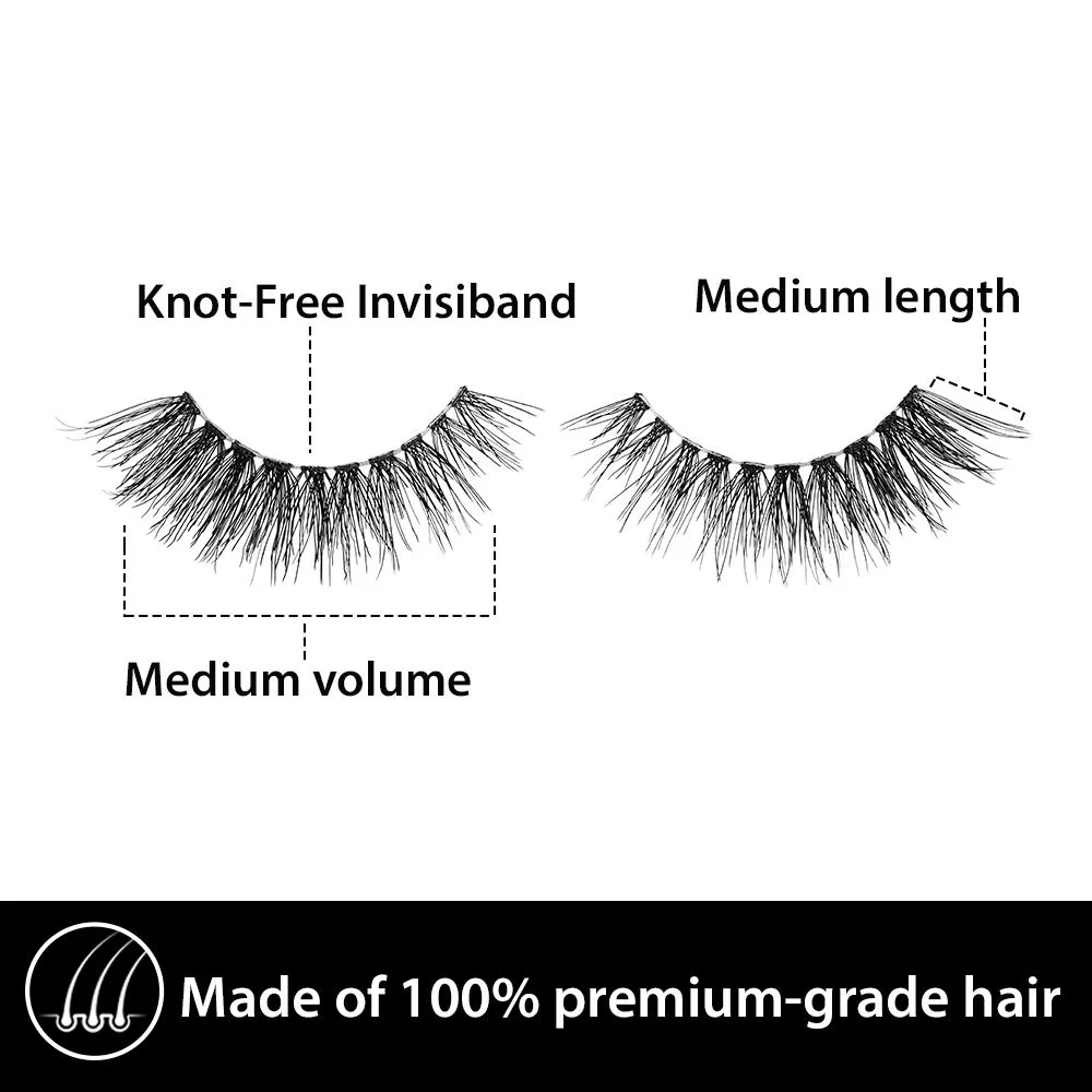 Ardell Remy Lash 778, Premium Grade Remy Hair False Lashes with Invisiband, 4 pairs