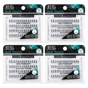 Ardell Soft Touch Individual Lashes – Knot-Free Lash Clusters, Medium Tapered False Eyelashes, 4 Pack