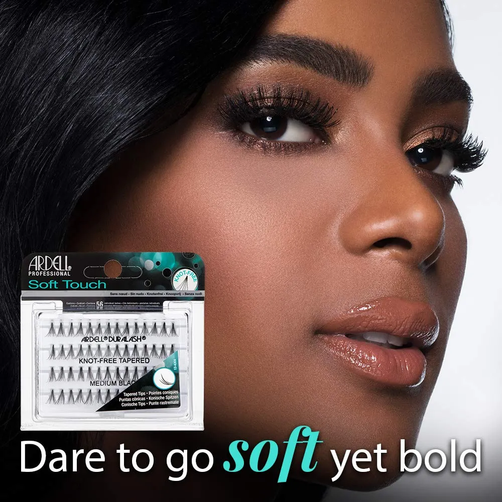 Ardell Soft Touch Individual Lashes – Knot-Free Lash Clusters, Medium Tapered False Eyelashes, 4 Pack
