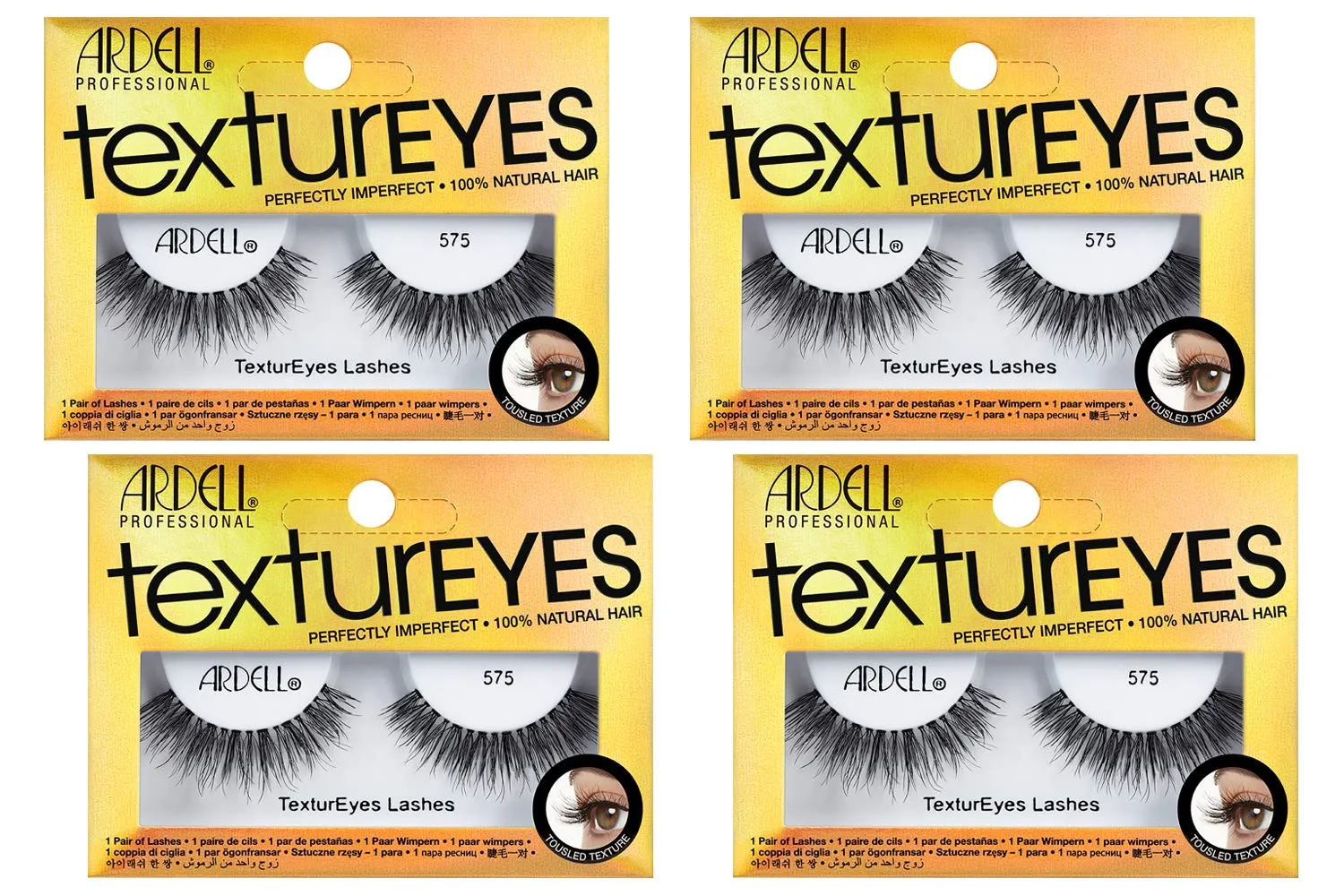 Ardell TexturEyes False Strip Lashes #575, 4 Pack