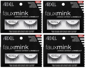 Ardell Faux Mink Lashes 812 - Lightweight with Invisiband, Natural Look False Eyelashes, 4 Pairs