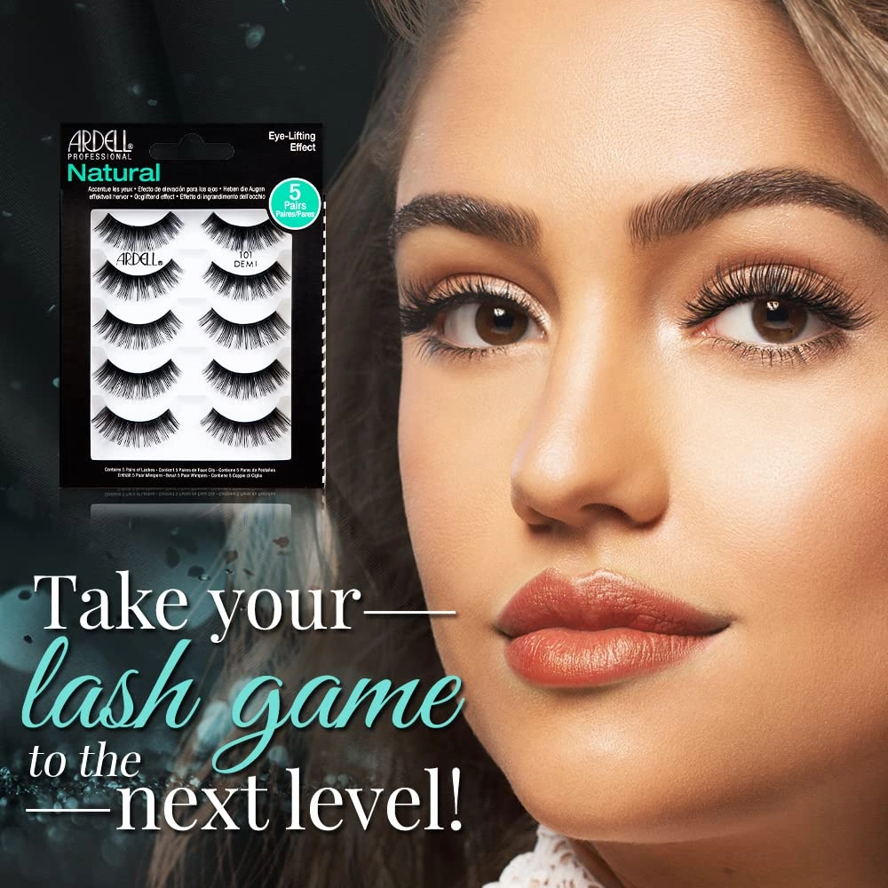 Ardell Natural Lashes Demi Wispies False Eyelashes 101 - Soft, Eye-Lifting Effect, Reusable Strip Lashes for Everyday Wear, 2 Pack